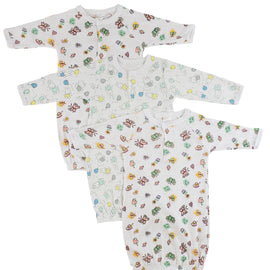 Bambini Girls Print Infant Gowns - 3 Pack